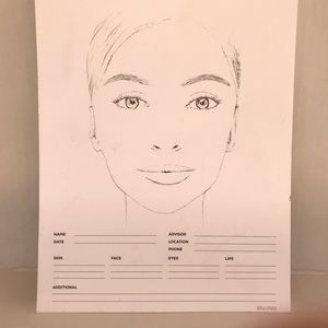 Bare Minerals make up face chart (25 sheets)